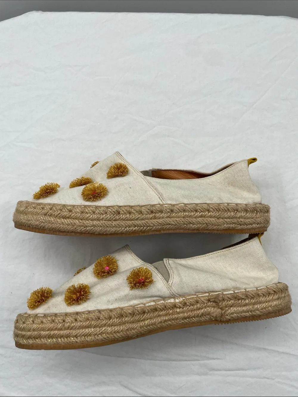 NEW! Silvia Cobos Espadrille Slip-On with Pom Details. 7.5.